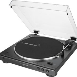 Toca-Discos Audio-Technica Sem Fio com acionamento automático por correia (Belt-Drive) AT-LP60XBT-BK, Preto, Bivolt 120/240V